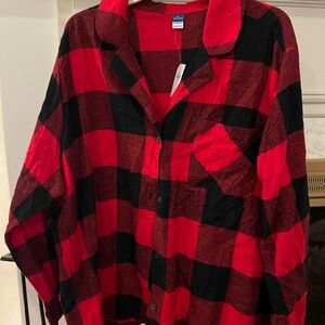 Old Navy Red and Black Buffalo Plaid Button-Down shirt and pants new with tags